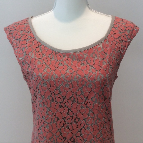 [BANANA REPUBLIC] pink/ gray lace dress - Picture 2 of 5